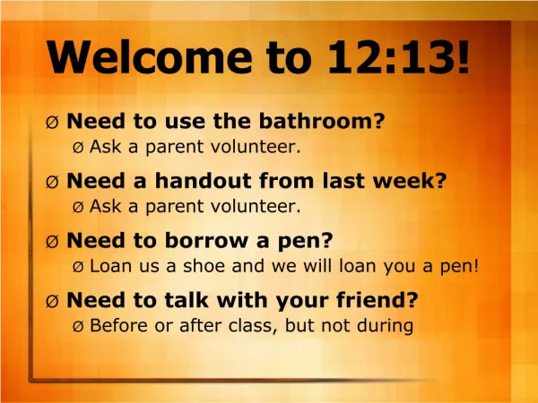 Welcome to 12:13!