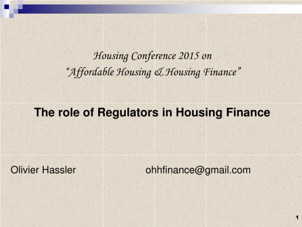 Housing Conference 2015 on “Affordable Housing &amp; Housing Finance”
