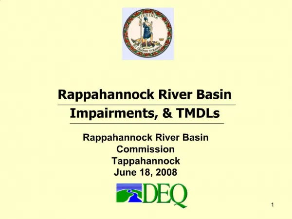 Rappahannock River Basin Commission Tappahannock June 18, 2008