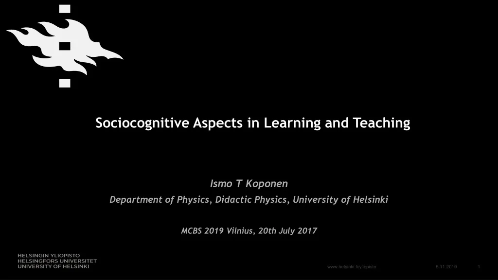 sociocognitive aspects in learning and teaching