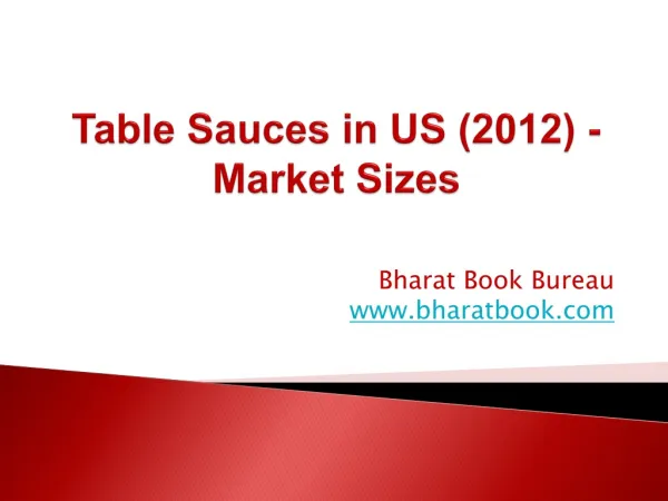 Table Sauces in US (2012) - Market Sizes