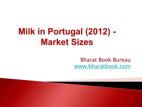 Milk in Portugal (2012) - Market Sizes