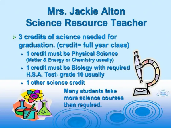 Mrs. Jackie Alton Science Resource Teacher
