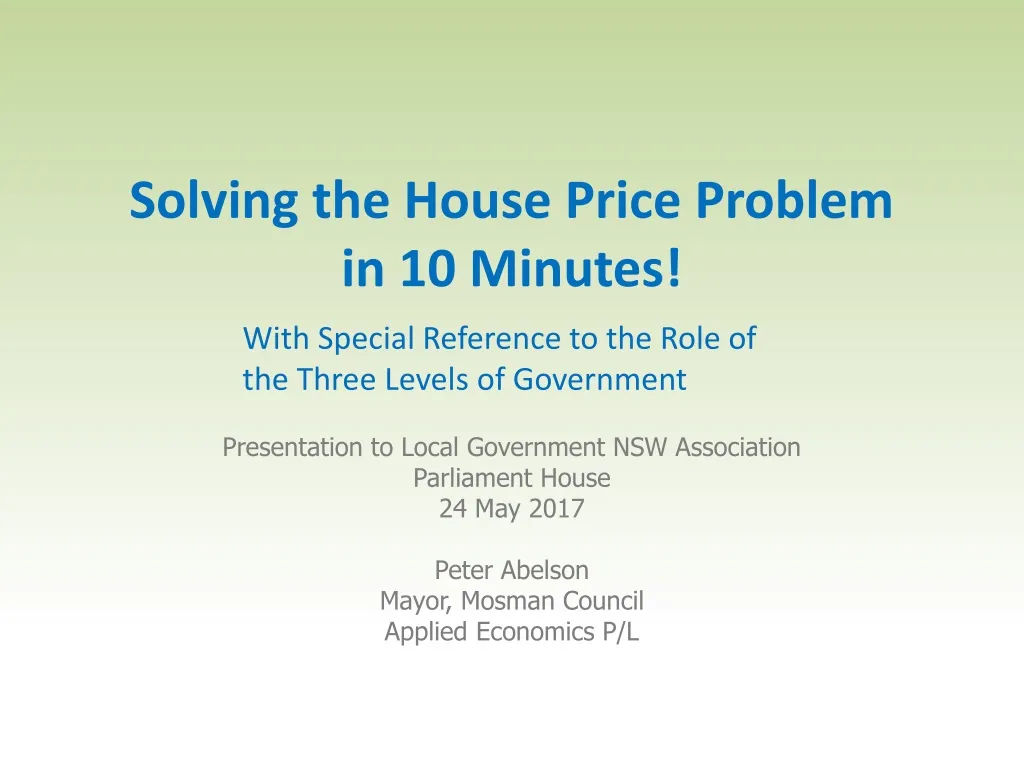 solving the house price problem in 10 minutes