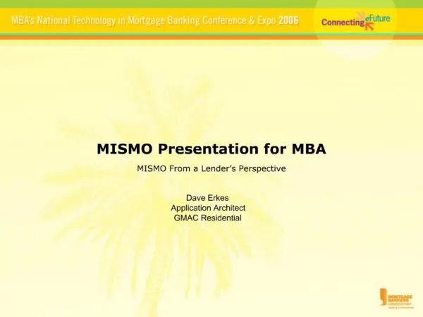 MISMO Presentation for MBA