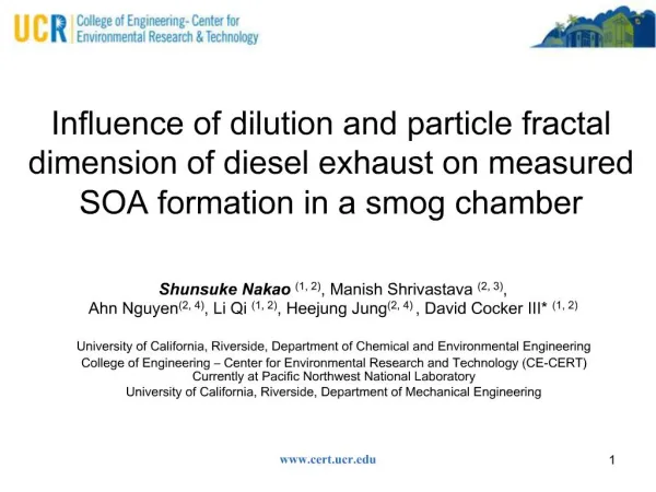 Influence of dilution and particle fractal dimension of diesel exhaust on measured SOA formation in a smog chamber