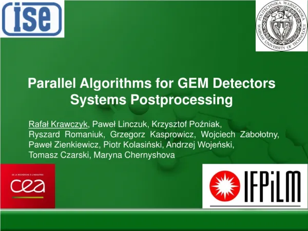 Parallel Algorithms for GEM Detectors Systems Postprocessing