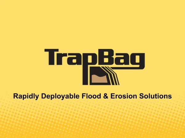 Rapidly Deployable Flood Erosion Solutions