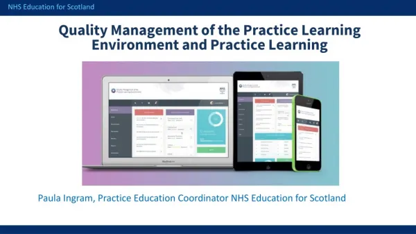 Quality Management of the Practice Learning Environment and Practice Learning