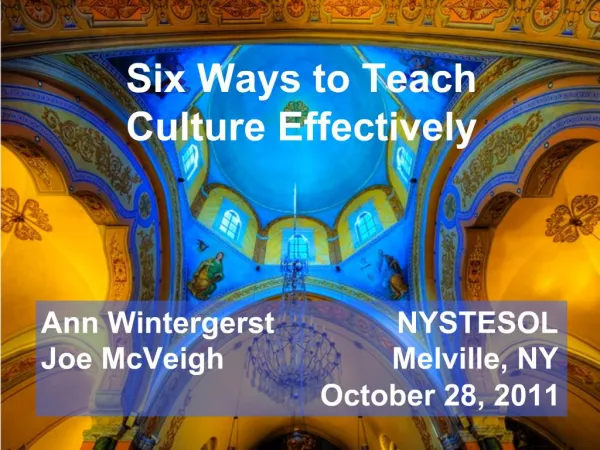 Six Ways to Teach Culture Effectively