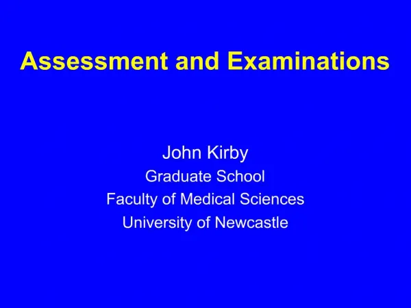 Assessment and Examinations