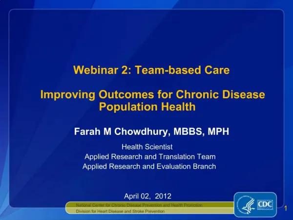 Webinar 2: Team-based Care Improving Outcomes for Chronic Disease Population Health