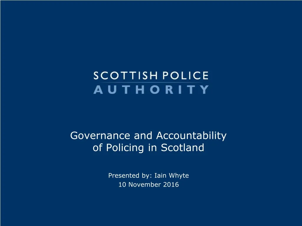 governance and accountability of policing in scotland