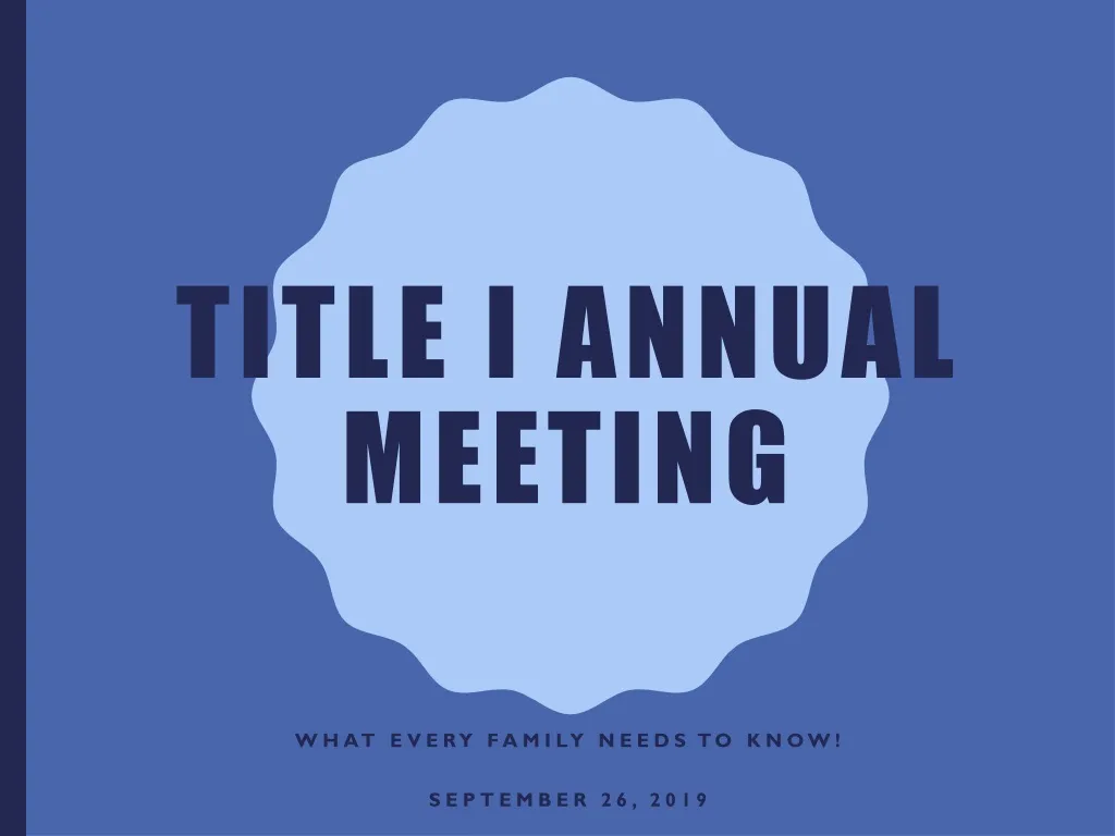 title i annual meeting