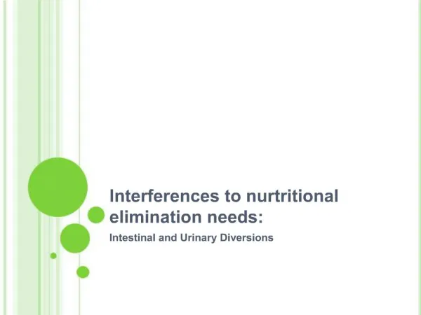 Interferences to nurtritional elimination needs: