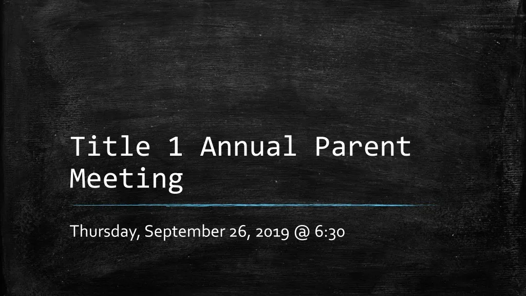 title 1 annual parent meeting